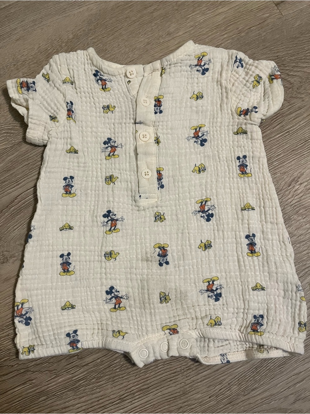 Disney Baby at Primark White Gauze Mickey & Pluto Romper